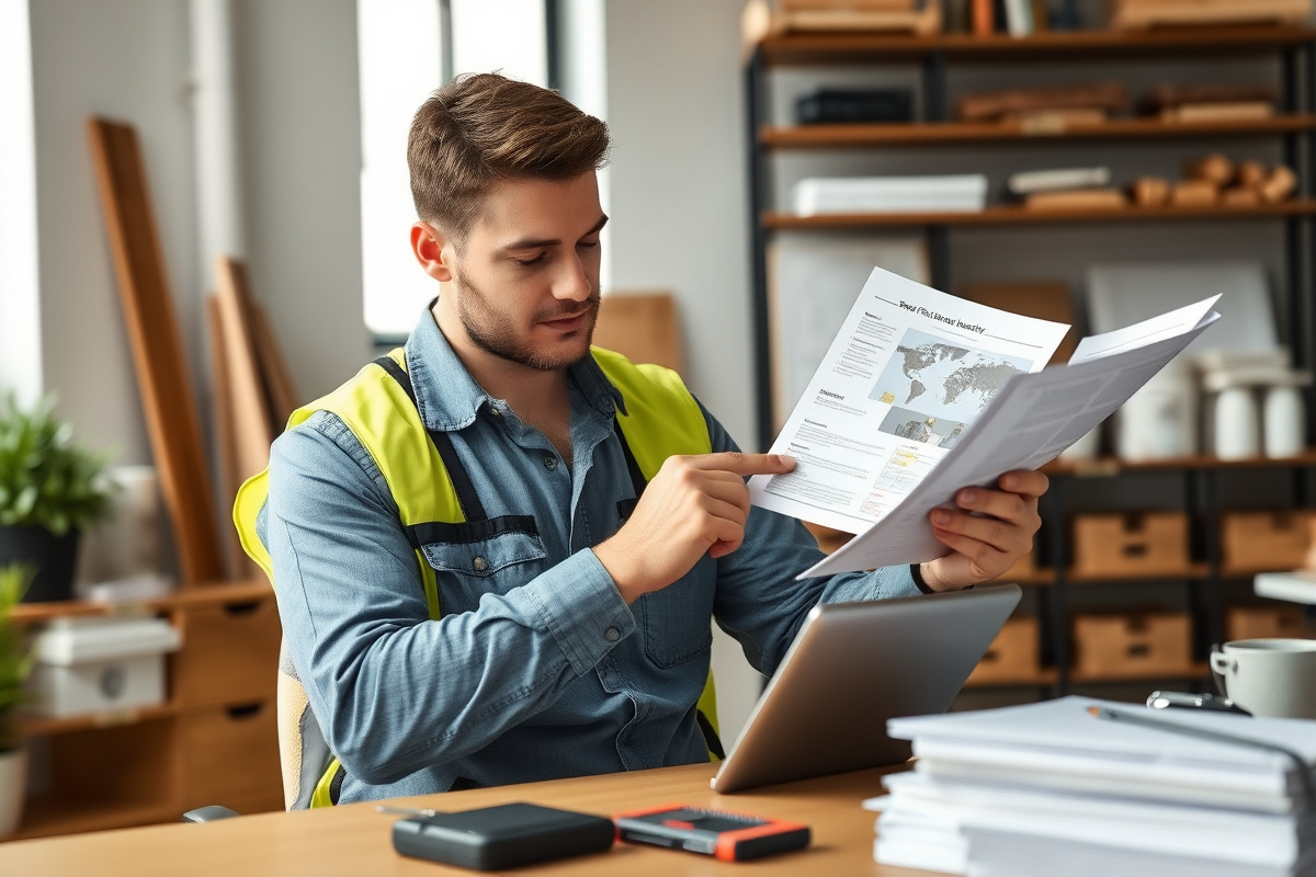 Spray foam industry professional reviewing resource documentation